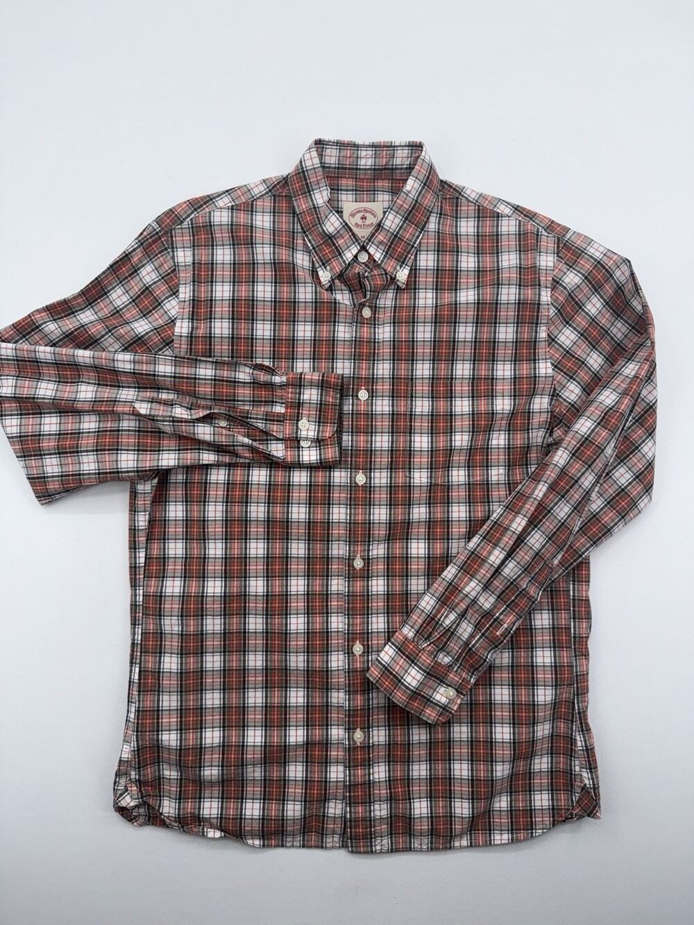 Brooks Brothers Red Fleece Long Sleeve Button Down Plaid Shirt Men's Medium
